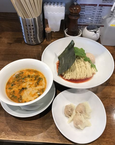 「担担つけ麺¥1000&海老ワンタン3ヶ¥240」@創作麺工房 鳴龍の写真
