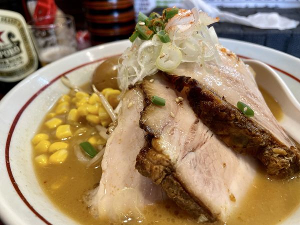 「サッポロラガービール赤星 中瓶 → あけどや味噌らー麺」@らー麺 あけどやの写真