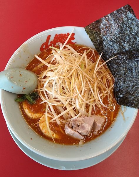 「辛味噌ネギラーメン 870円＋味玉サービス」@ラーメン山岡家 大口店の写真