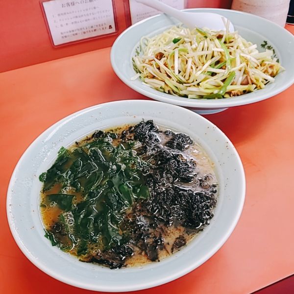 「ネギつけ麺中麺少なめネギ増しバラ海苔」@ラーメン関口の写真
