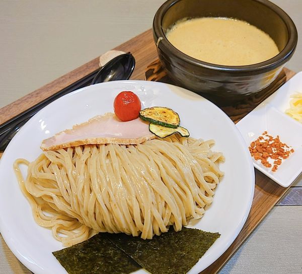 「甘海老のカルボナーラつけ麺」@ヌードル 麺和 加納西店の写真