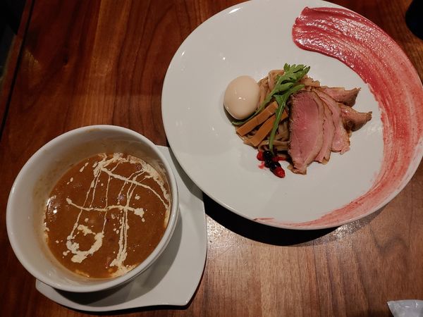 「🦆🍒　Ｓ＋🥚　　🦆🥩✕３」@Gion Duck Noodlesの写真