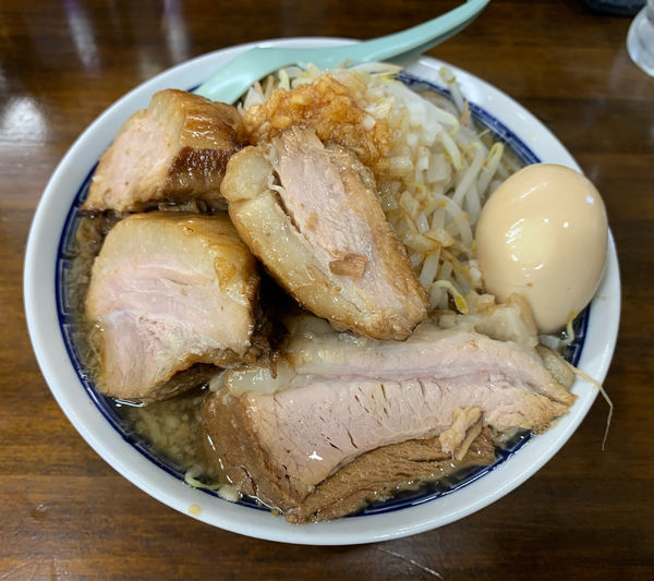 「男豚+味玉 ￥250+￥100(ラーメンWalker)」@豚男爵の写真