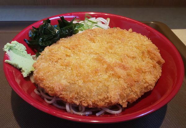 「冷し大きなカレーコロッケそば」@名代 富士そば 秋葉原電気街店の写真