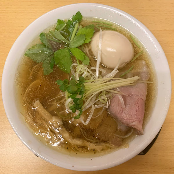 「貝出汁そば 濃厚味玉」@らーめん よこ田の写真