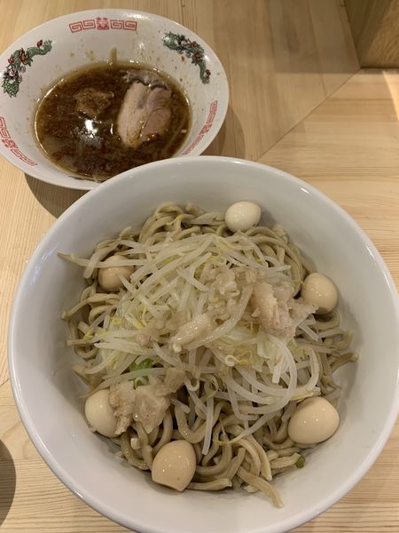 「エビつけ麺1060円 うずら100円」@ラーメン緑山の写真