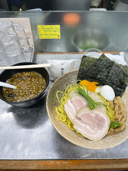 「鮑肝出汁つけそば、とろろ付き」@覆麺 智の写真