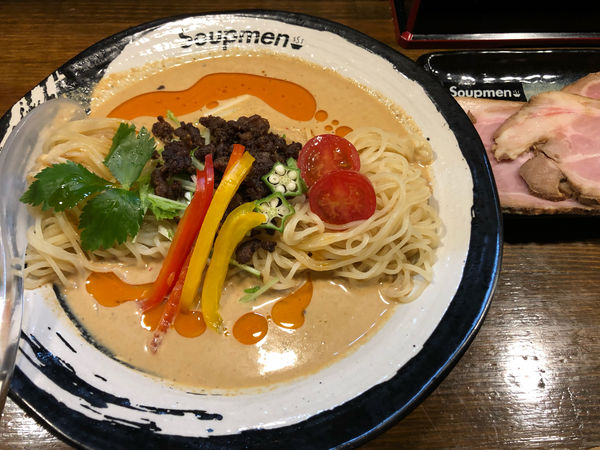 「冷やし担々麺+肉増し」@Soupmenの写真