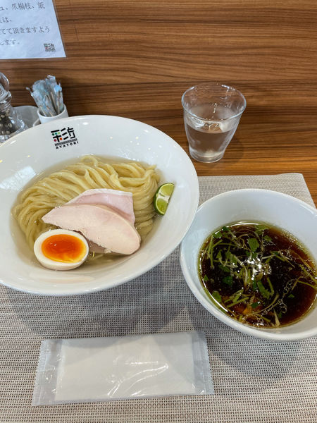 「醤油つけ麺大盛り」@彩とりの写真