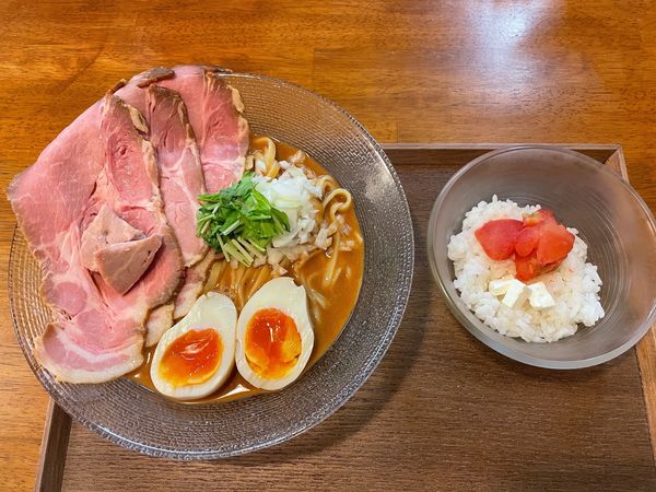 「濃厚エビのトマト冷やしらぁめんDX1200円」@らぁ麺はうす Sumika0の写真