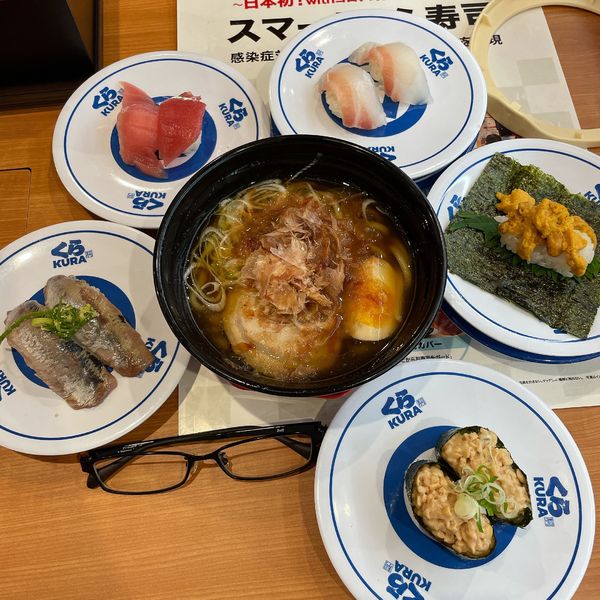 「7種の魚介 追いかつお醤油らーめん（関東）」@無添くら寿司 ミッテン府中店の写真