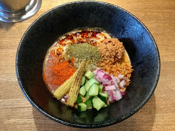 「【限定】濃厚冷やし担々麺（カラシビ増）+冷やし担々和え玉」@中華そば 麺壁九年 本店の写真