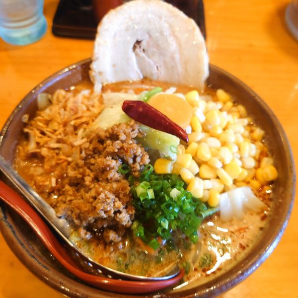 「山椒味噌らーめん大盛　コーンチャーシュートッピング」@麺場田所商店 春日部店の写真