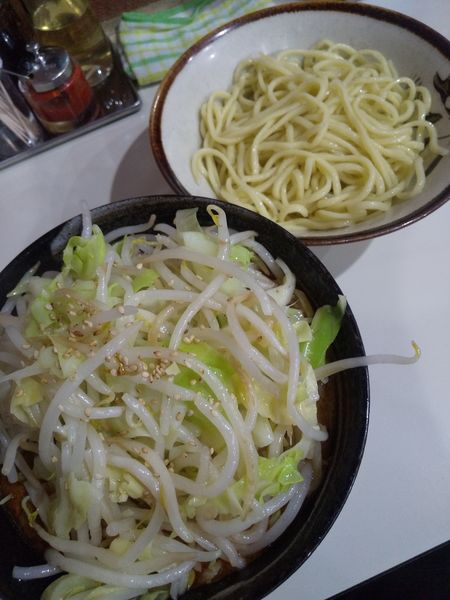「もりそば(小)720円(麺カタメ)担々変更50円野菜120円」@所沢大勝軒の写真