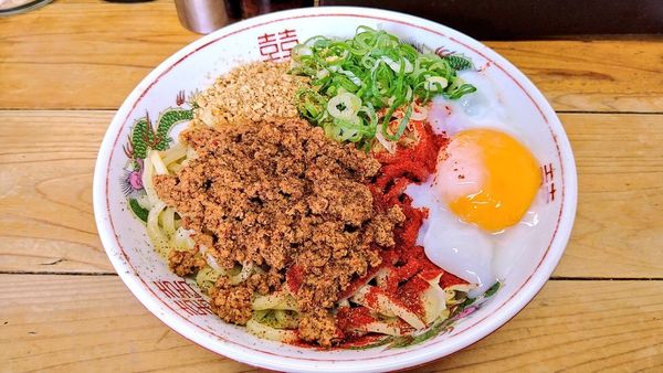 「汁なし担々麺(小)+温玉」@自家製麺 てんかの写真