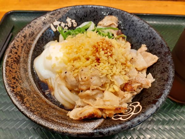 「塩豚、温玉、おろしうどん、冷し」@はなまるうどん ファブ南大沢店の写真