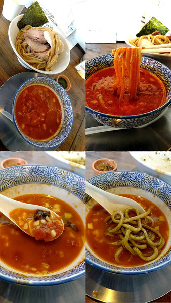 「開店限定『上トマト海老つけそば(¥1250)』」@自家製麺オオモリ製作所 壬生店の写真