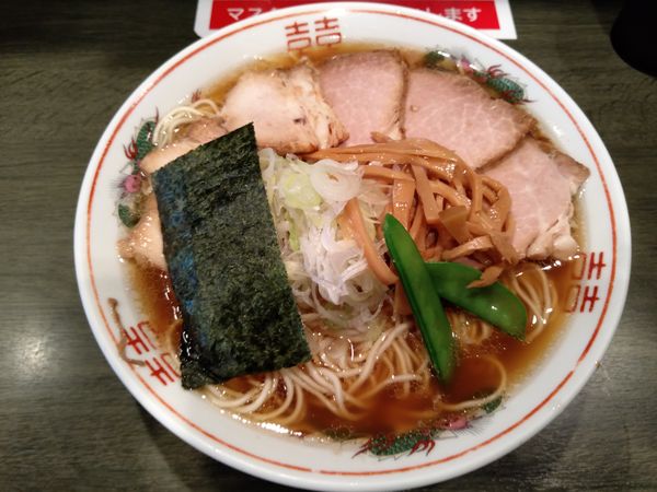 「あごだし中華そば中＋チャーシュー」@太平楽 泉店の写真