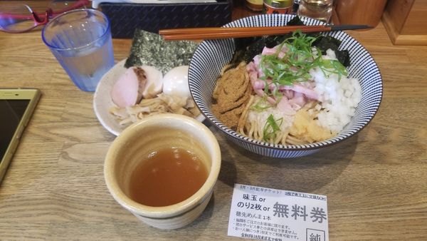 「特製煮干し汁無しそば」@自家製麺 純の写真