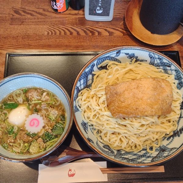 「平日限定 きつねのつけ麺､味玉､大盛」@中華蕎麦 きつねの写真