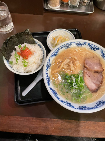 「らーめんセット」@博多麺房 赤のれん 西麻布本店の写真