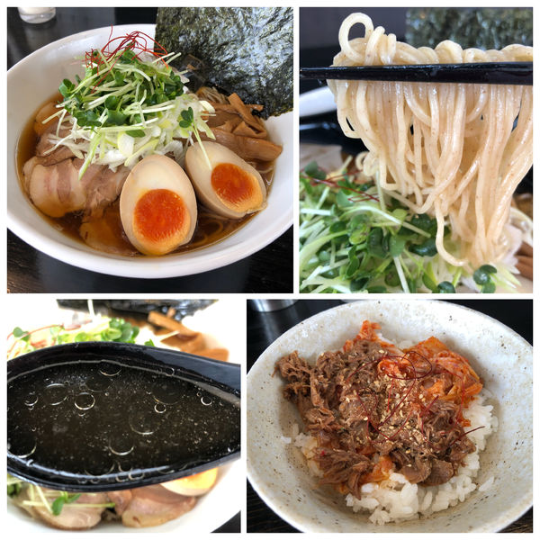 「【夏季限定】特製きびなご冷やしラーメン 1050円豚キムチ丼」@麺や 笑 ～Sho～の写真