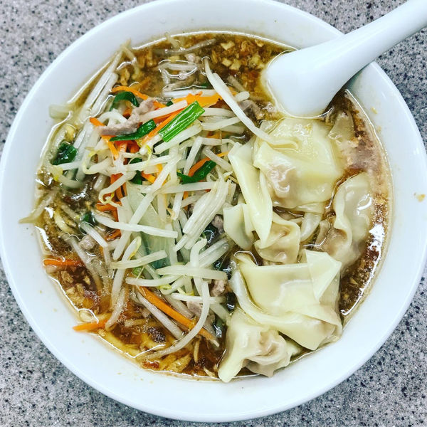 「もやしワンタン麺」@中華麺店 喜楽の写真