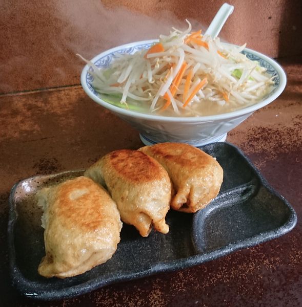 「タンメン＋半餃子(3ヶ)」@ひさご亭 大野店の写真