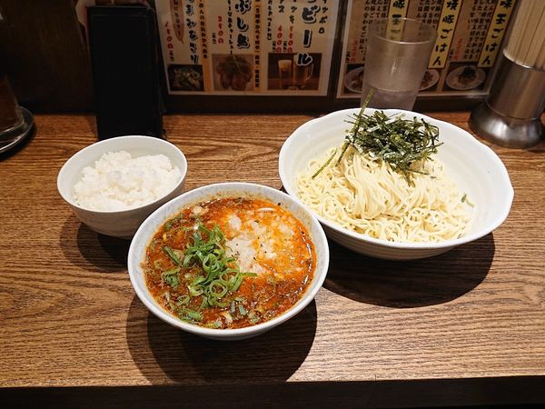 「担々つけ麺 中盛り 半ライス」@中華そば うめやの写真