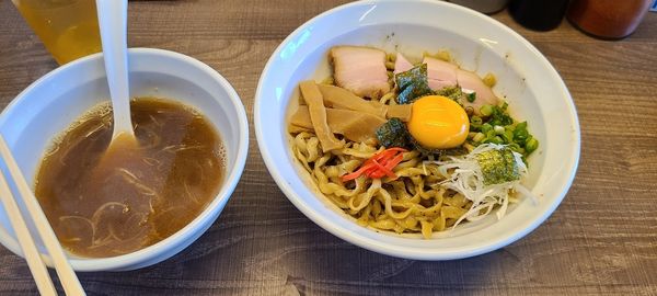 「ド煮干しまぜそば+スープ」@東大和ラーメン大冬樹Season2の写真