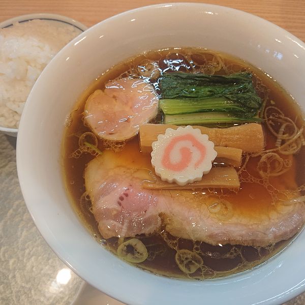 「深緑黒出汁1300円、ライス150円」@中華そば 深緑の写真