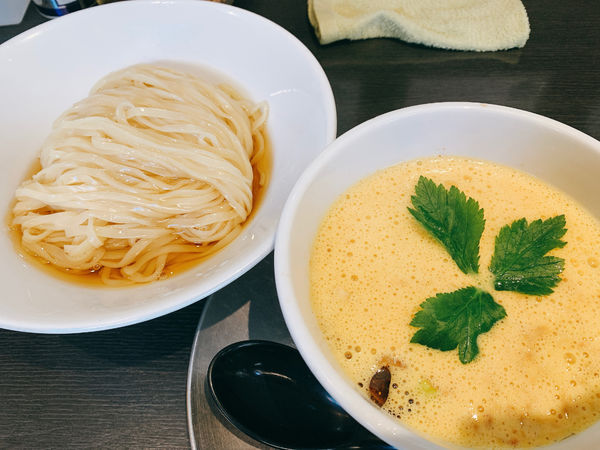 「平打ち麺のあっさりつけそば 納豆+卵TP」@つけ麺 中華そば アンタイNOODLESの写真