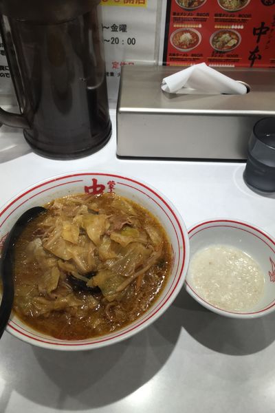 「味噌タンメン＋背脂」@蒙古タンメン 中本 錦糸町店の写真