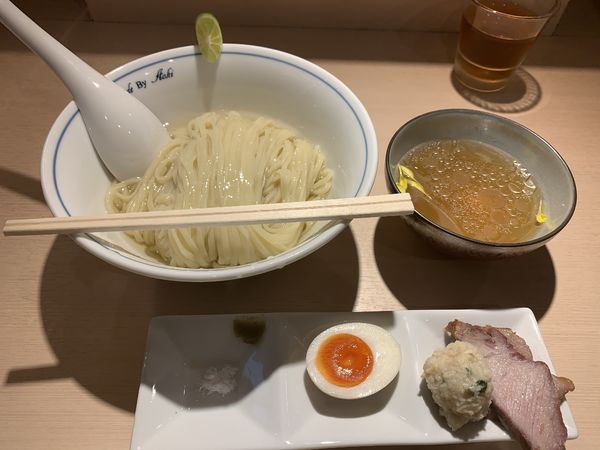 「昆布つけ麺(茶・冷)、和え玉(全粒粉)」@中華蕎麦 あお木 secondの写真