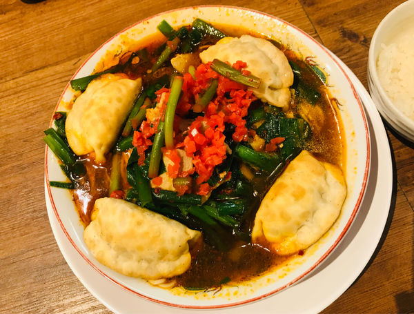 「【限定】ニラギョーザラーメン〜おかわり放題ライス付〜」@麺屋58の写真