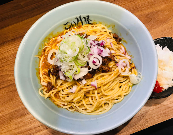 「冷やし汁なし坦々麺 大盛＋追い飯」@仙台 自家製麺 こいけ屋の写真