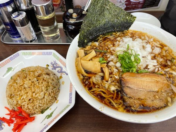 「ランチセット大盛にタマネギトッピング」@竹岡屋 木更津店の写真