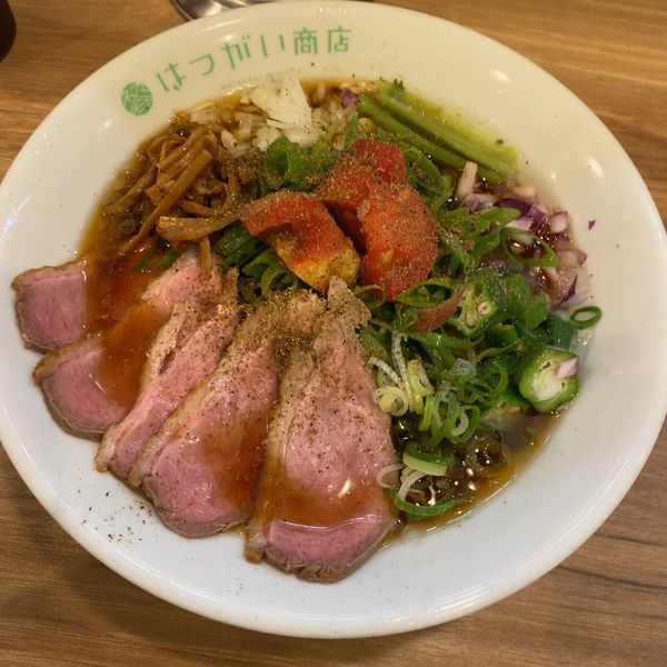 「【限定】合鴨の冷やしそば900円」@はつがい商店の写真