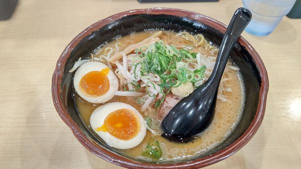「味噌ラーメン+味玉」@北海道らーめん 麺処うたり 平塚四之宮店の写真