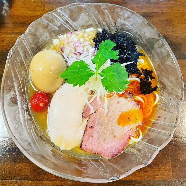 「【限定】辛い冷やし煮干しらぁめん」@CLAM＆BONITO貝節麺RAIKの写真