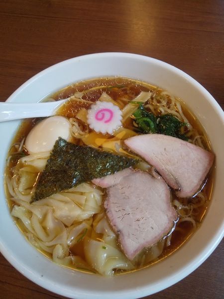 「ワンタンメン800円(ラーメンWalkerクーポン味玉)」@白河手打ち中華 孫市の写真