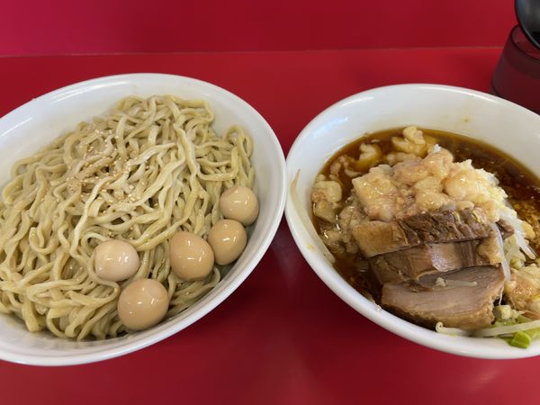 「つけ麺＋うずら」@ラーメン二郎 茨城守谷店の写真