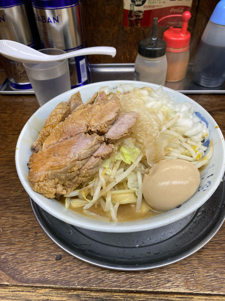 「1日1杯限定極太麺　小ラーメン」@麺でる 南大沢店の写真
