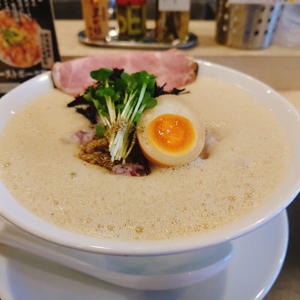 「鶏白湯泡ramen～煮干し～1100円」@鶏白湯泡ramenたまきの写真