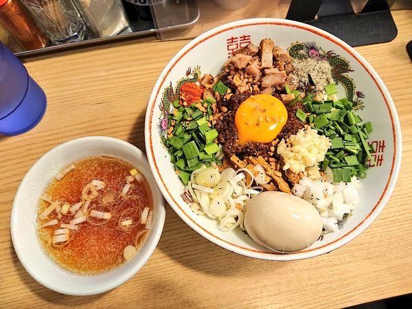 「スタミナ（追い飯、スープ付き）＋味玉」@煮干そば 流。の写真