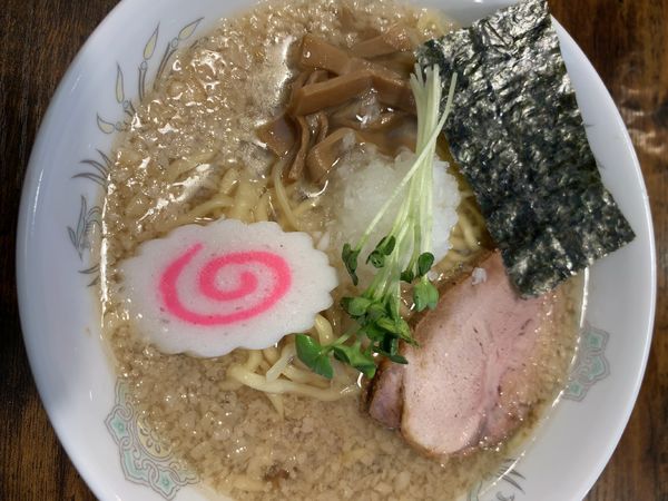 「ランチセットB背脂中華ソバ+肉めし小（930円）」@Miya De La Soulの写真