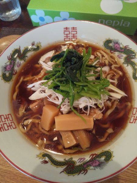 「生姜醤油肉そば800円」@あかつきほじなしの写真