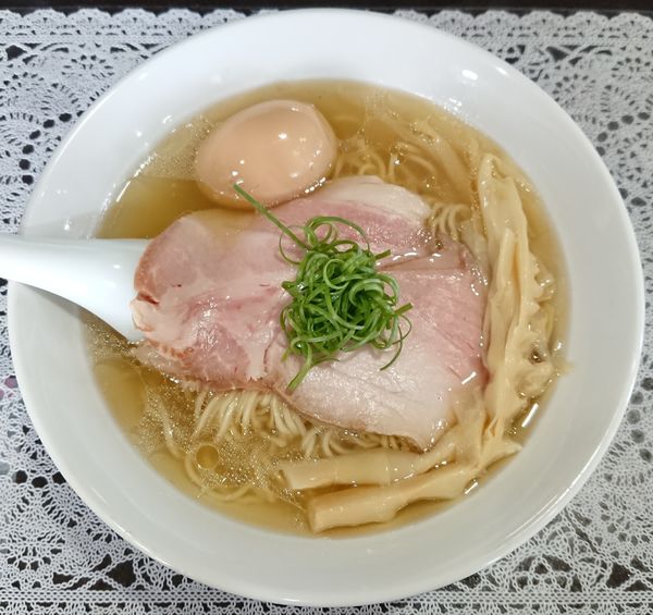 「鶏そば 塩 味玉付」@中華そば ふじ野の写真