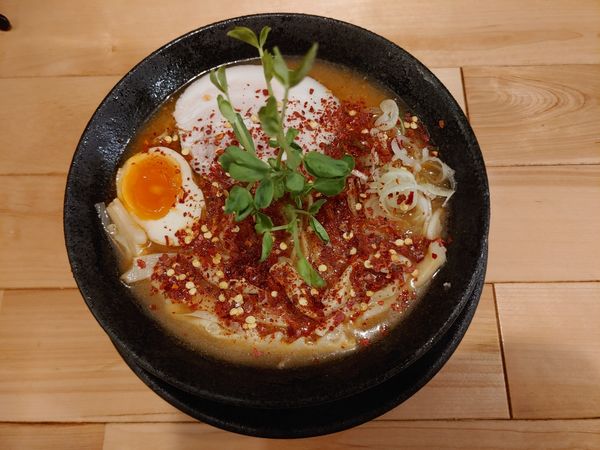 「冷やし辛味噌」@鶏白湯淡玉らーめん 麺舗 作一の写真