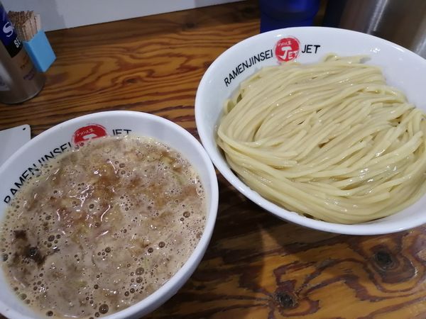 「鶏煮込みつけ麺（大盛）」@ラーメン人生 JET600の写真
